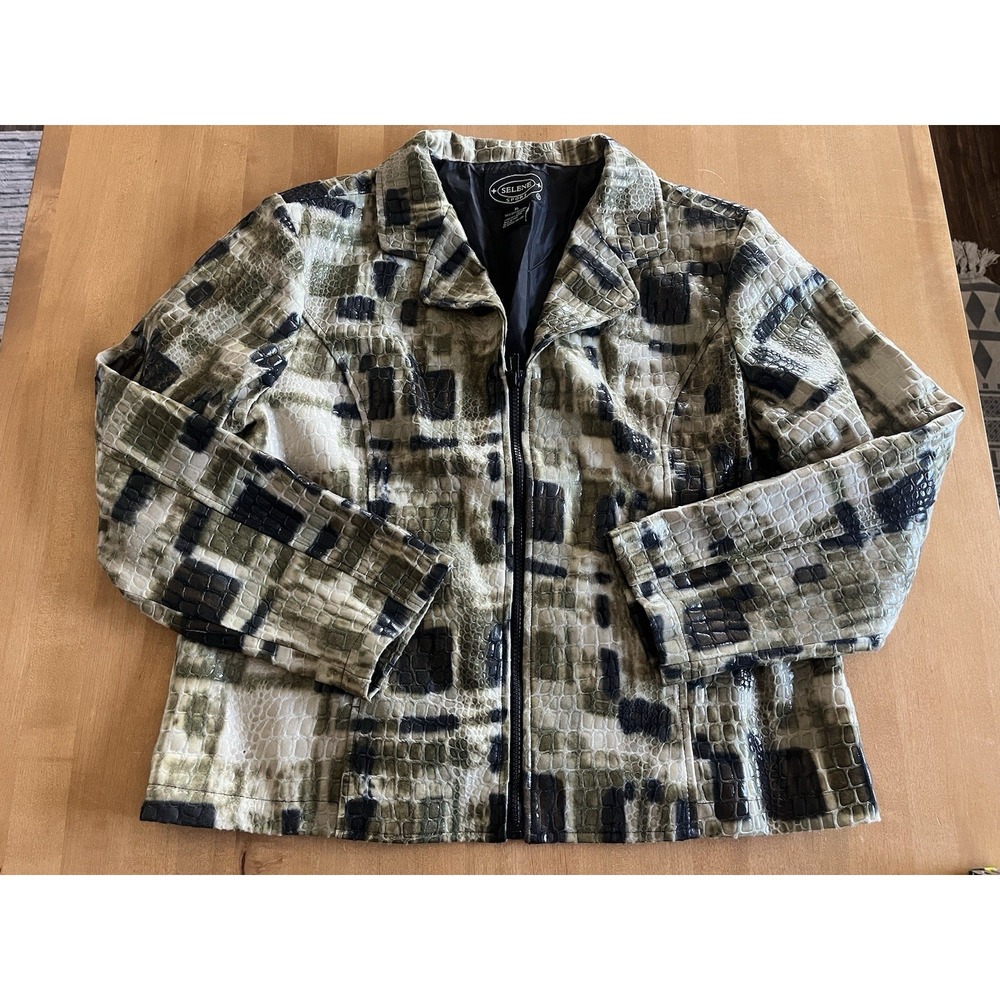 Vintage Selene Sport Animal Style Jacket Mob Wife Women's Sz XL Retro 90's